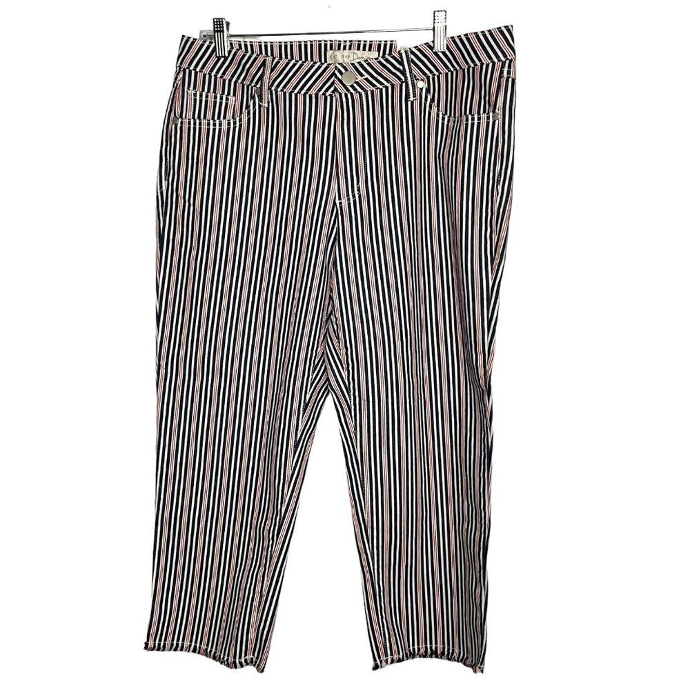 Cato Est 1946 Denim Pants Striped Skinny Crop Capri Contemporary Mid Rise16